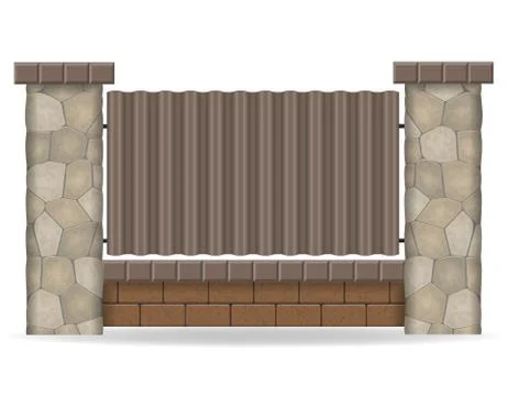 Stone fence vector illustration Stock Illustration
