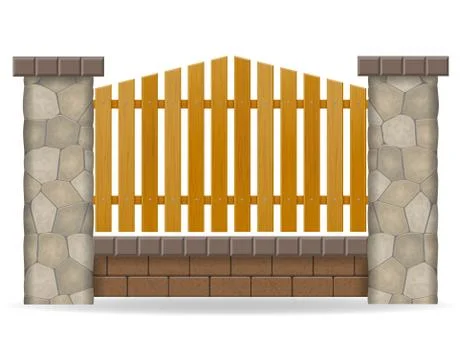 Stone fence vector illustration Stock Illustration