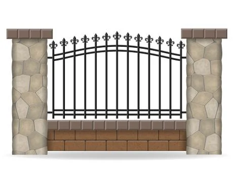 Stone fence vector illustration Stock Illustration