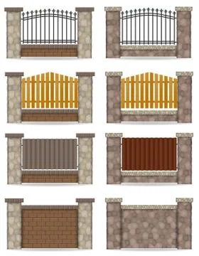 Stone fence vector illustration Stock Illustration