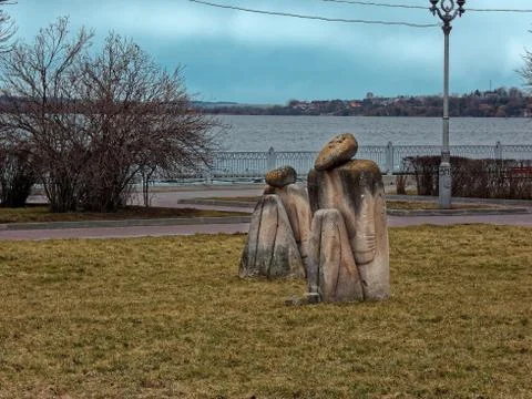 Stone figures in the park Stock Photos