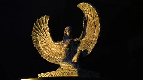 Stone Figurine of The Goddess Isis Stock Footage 194281113