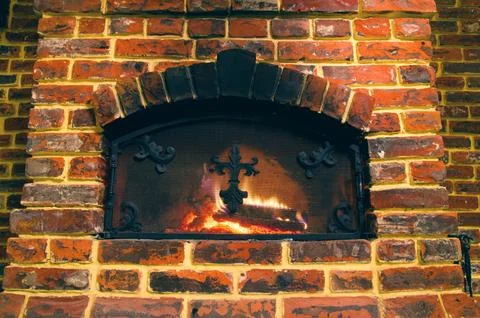 Stone fireplace Stock Photos
