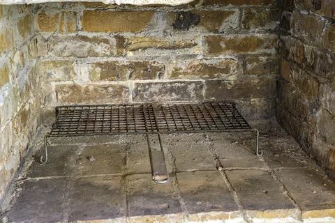 Stone fireplace Foto stock