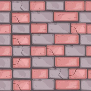 Stone floor cartoon seamless pattern, brick wall texture, road pavement 스톡 일러스트