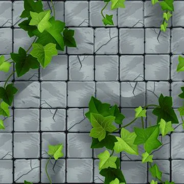 Stone floor pavement seamless pattern, square rock tile sidewalk texture Stock Illustration