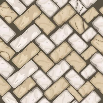 Stone floor vector seamless pattern, rock tile endless texture, brick wall Stock Illustration