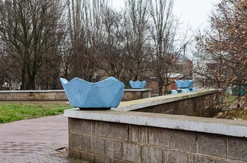 Stone flower bed. Stock Photos
