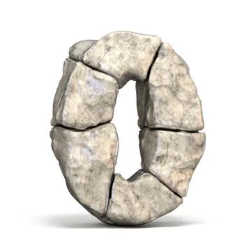 Stone font number 0 ZERO 3D Stock-Illustration