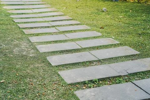 Stone foot pathway in park Foto stock