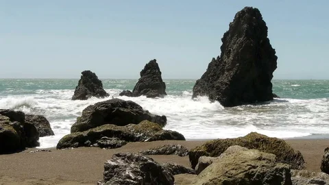 Stone Formations on Beach Video stock 75892921