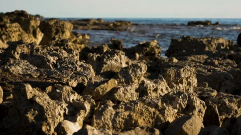 Stone Formations by the Windy Sea Stock Footage 341658603