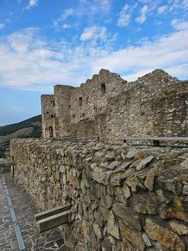 Stone Fortifications of Devin Castle Stock Photos