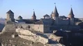Stone fortress in Kamianets-Podilskyi city in western Ukraine HD Footage