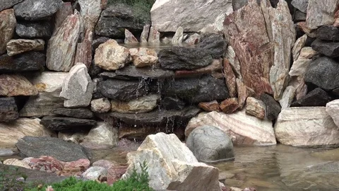 Stone fountain Stock Footage 83412920