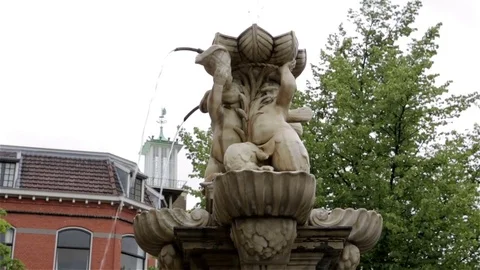 Stone fountain statue Stock Footage 82076519