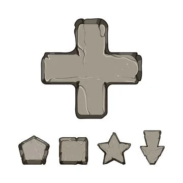 Stone game elements for user interface design Stock Illustration
