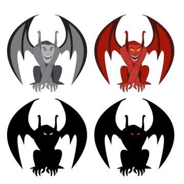 Stone gargoyle statue vector Stock Illustration