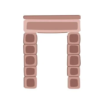 Stone gate arch structure element symbol illustration Stock Illustration