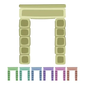 Stone gate arch structure element symbol graphic Stock Illustration
