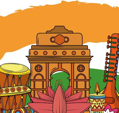 Stone gate monument Stock Illustration