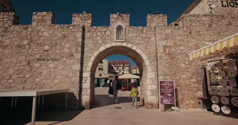 Stone Gate of Primosten Old Town Stock-Footage 336933131
