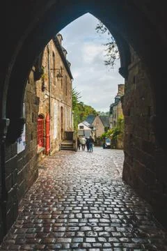 Stone gateway in Dinan Stock Photos