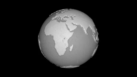 Stone globe isolated on alpha channel, seamless loop Stock Footage 76930146