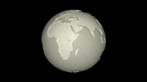 Stone globe isolated on alpha channel, seamless loop Stock Footage 76931674