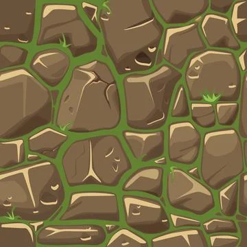 Stone on grass texture seamless background Stock Illustration