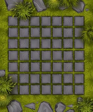 Stone grass UI background, game rock vector ground menu screen Stock Illustration