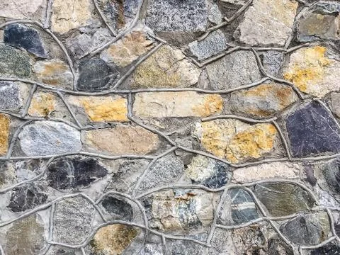Stone Grey brickwork, stone texture, old background Stock Photos