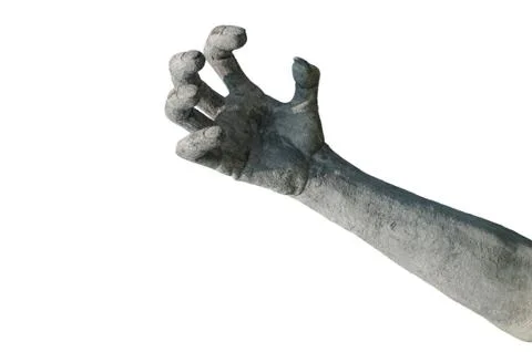 Stone hand isolated on white background, clipping path included. Stock Photos