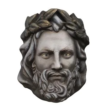 Stone head of Zeus on an isolated background. 3d rendering Stock Illustration