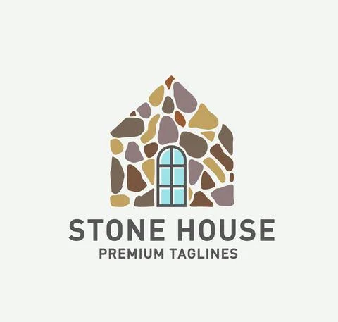 Stone house logo vector Stock Illustration