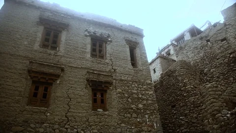 Stone house in old Leh Stock Footage 124796003