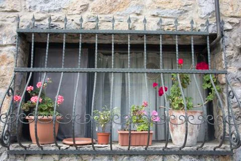 Stone house window Stock Photos