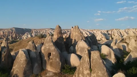 Stone houses cappadocia Stock Footage