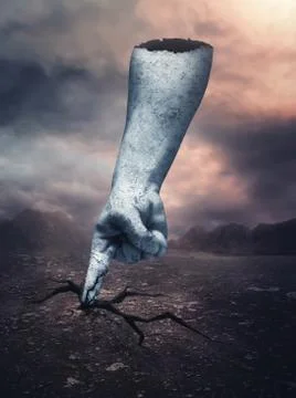 Stone human hand Stock Photos