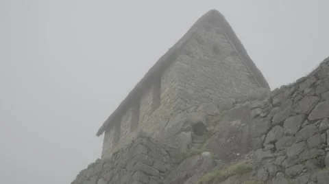 Stone Hut in the Clouds Stock-Footage 56452006
