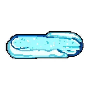Stone ice game button pixel art vector illustration Illustrazione stock