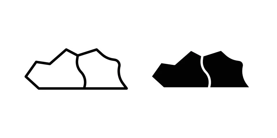 Stone icon linear versions pack on white background Illustrazione stock