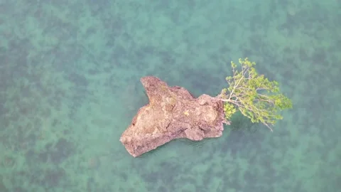 This stone island is very small Stock Footage 238738988