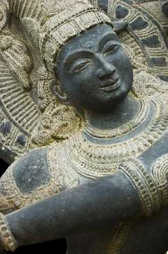 Stone Krishna Shiva statue. Object of cult in hindu culture. Stock Photos
