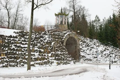 The stone labyrinth Foto stock