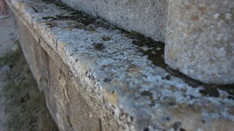Stone ledge of the old structure. Stock Footage 80419364