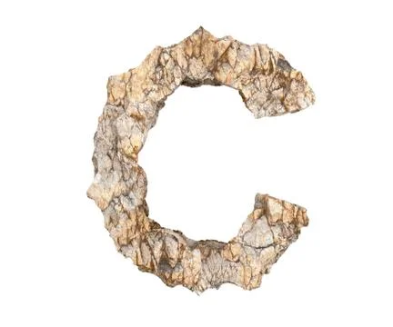 Stone letter C Stock Illustration