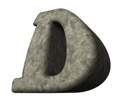 Stone letter d on white background - 3d illustration Stock Illustration
