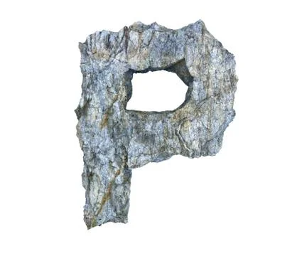 Stone letter P Stock Illustration