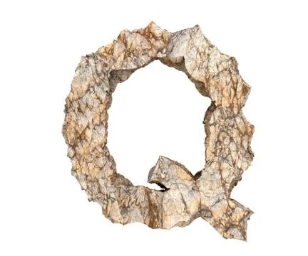 Stone letter Q Stock Illustration